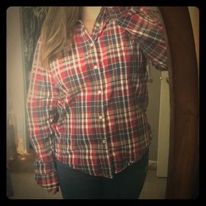 Oversized plaid shirt